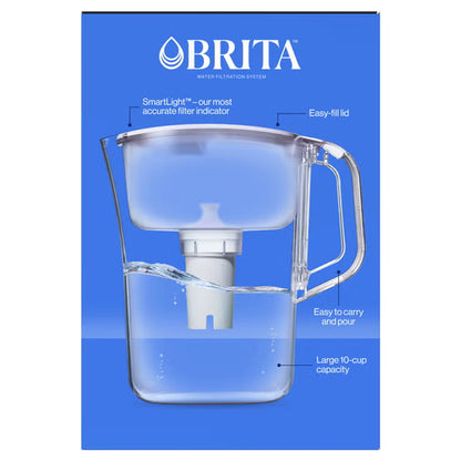 💧 Brita Champlain Water Filter Pitcher – 10-Cup BPA-Free Water Pitcher with 2 Filters