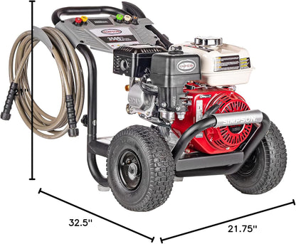 61014 3500 PSI at 2.5 GPM Honda GX200 with AAA AX300 Axial Cam Pump Cold Water Professional Gas Pressure Washer PS61002-S