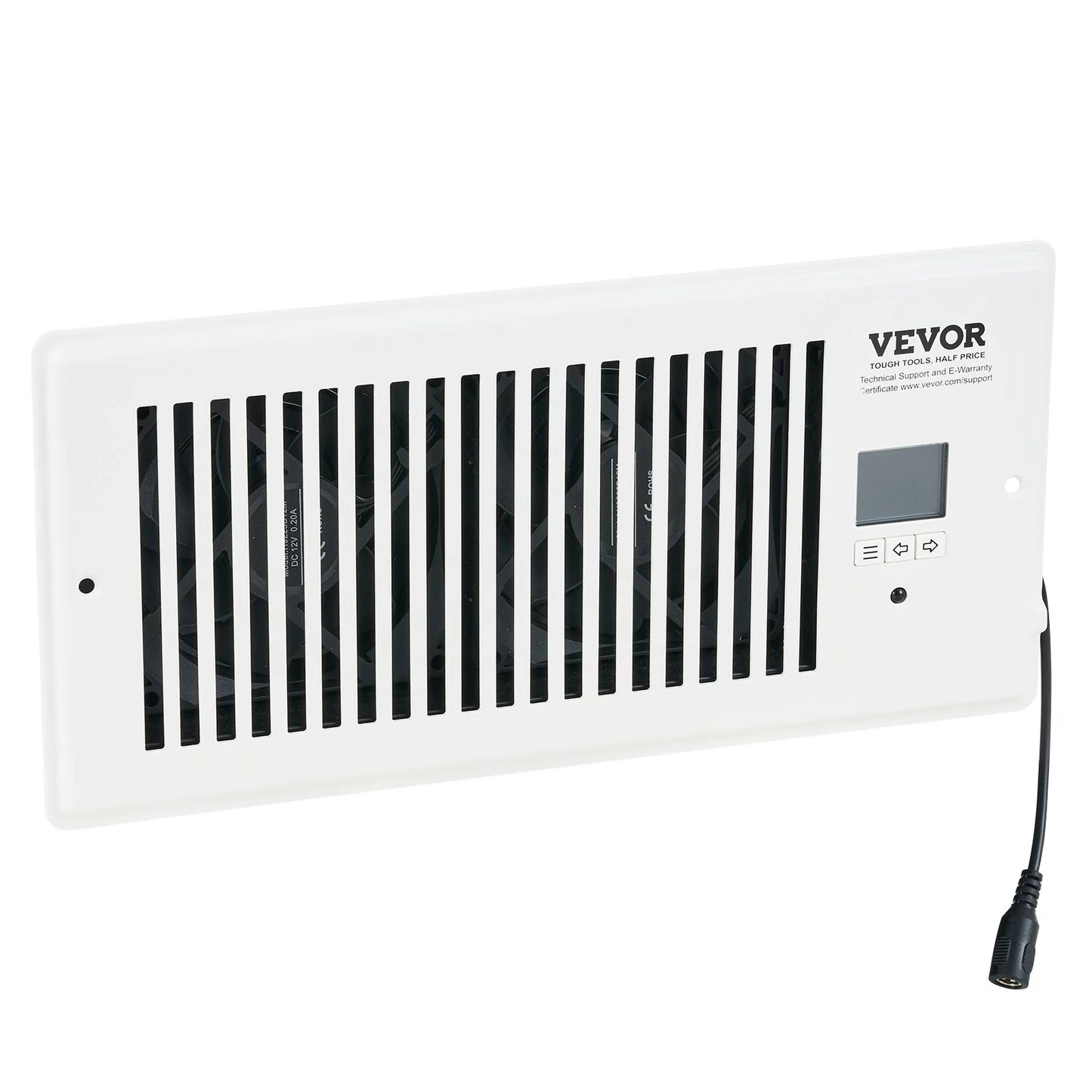 VEVOR Register Booster Fan, Quiet Vent Booster Fan Fits 4¡± X 10¡± Register Holes, with Remote Control and Thermostat Control, Adjustable Speed for Heating Cooling Smart Vent, White