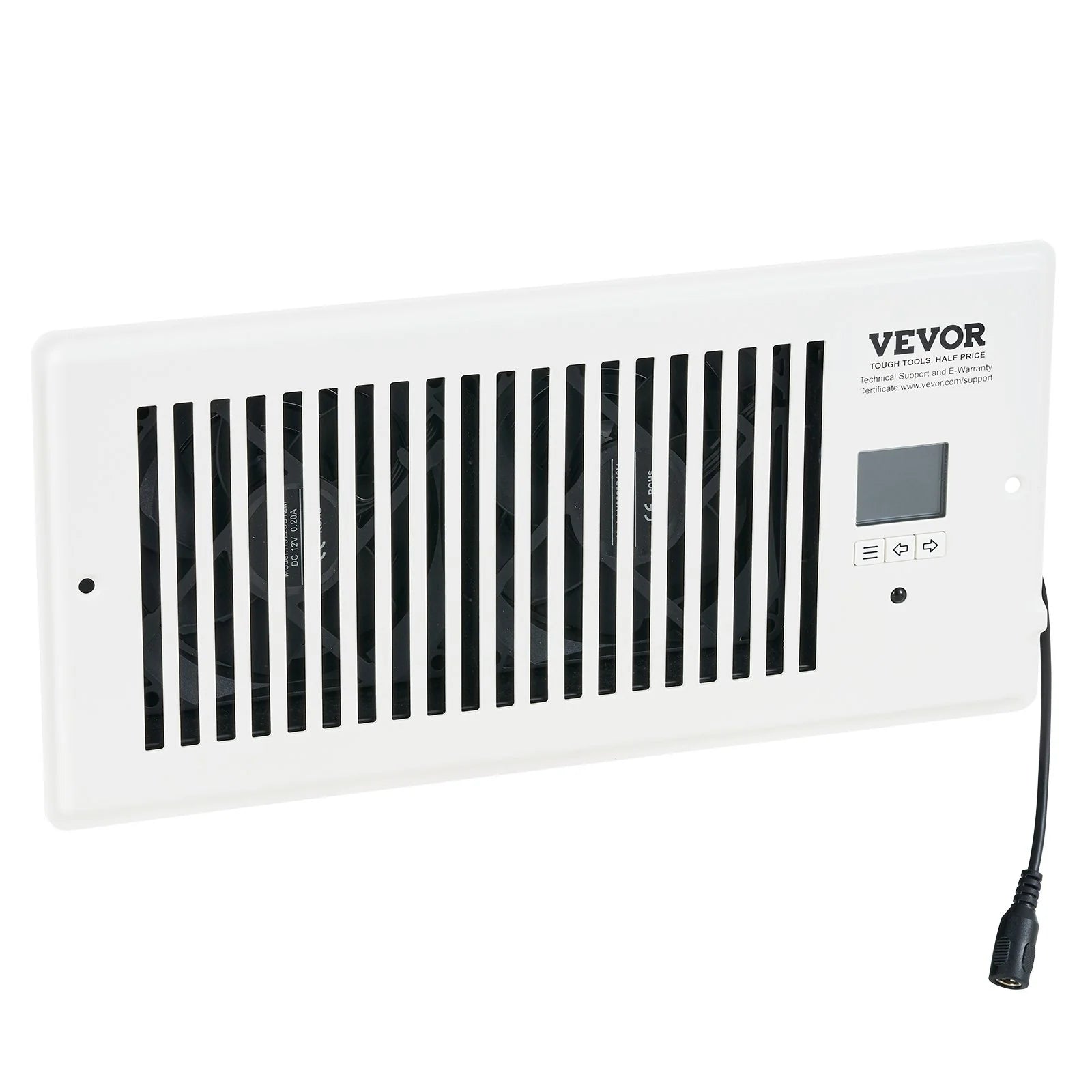 VEVOR Register Booster Fan, Quiet Vent Booster Fan Fits 4¡± X 10¡± Register Holes, with Remote Control and Thermostat Control, Adjustable Speed for Heating Cooling Smart Vent, White