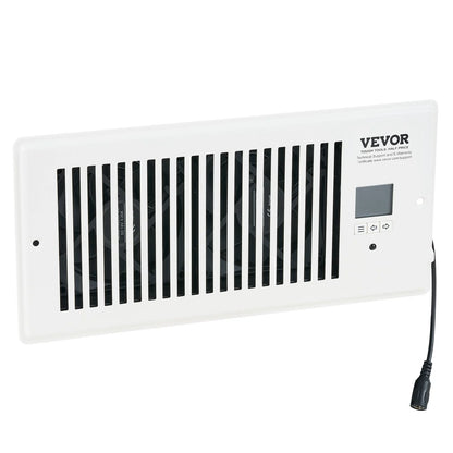 VEVOR Register Booster Fan, Quiet Vent Booster Fan Fits 4¡± X 10¡± Register Holes, with Remote Control and Thermostat Control, Adjustable Speed for Heating Cooling Smart Vent, White
