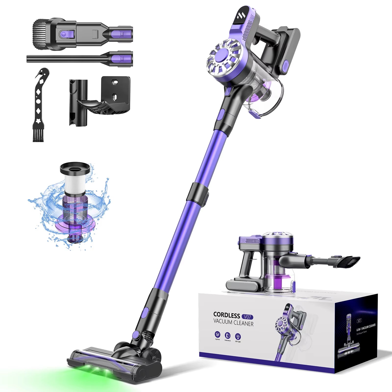 US Local Stock Hot Sale Online 6 in 1 Rechargeable Broom Dust Stick Cordless Vacuum Cleaner for Hardwood Floor Pet Hair