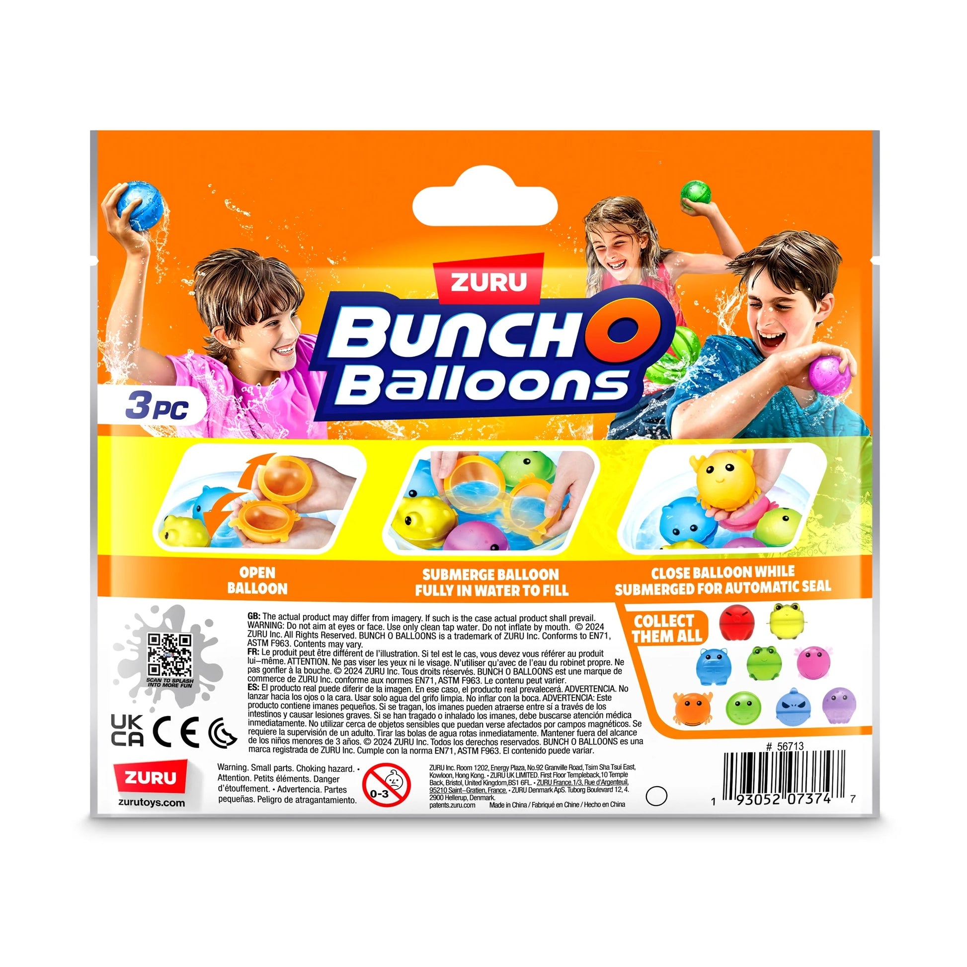 Reusable Animal Water Balloons 3 Pack Mixed Unisex