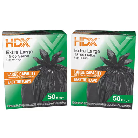 50 Gallon Wave Cut Extra Large Trash Bags (100-Count)