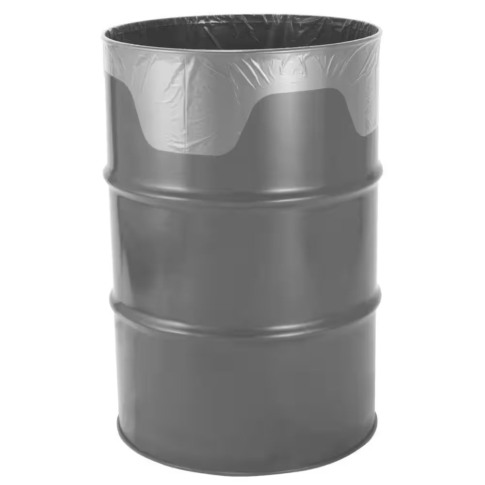 55 Gallon Clear Heavy-Duty Flap Tie Drum Liner Trash Bags (80-Count)