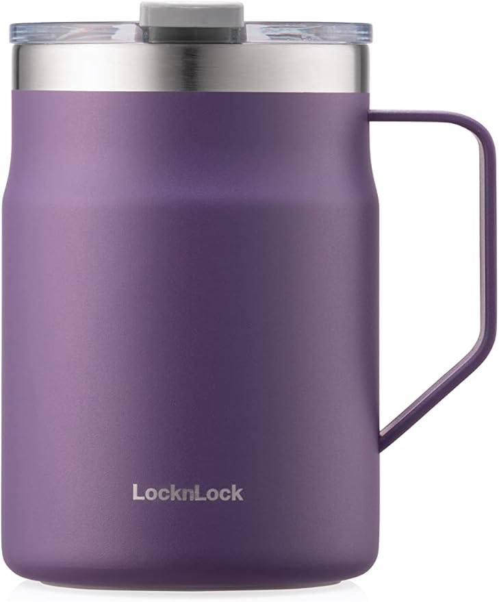Metro Mug Premium 18/8 Stainless Steel Double Wall Insulated with Handle Perfect for Table with Lid, Black, 16 Oz,20 Oz