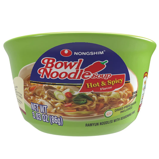 Ramen Noodles, Gourmet Instant Ramen Bowl, Premium Microwavable Noodle Soup, Hot & Spicy, 3.03 Ounce (Pack of 12)