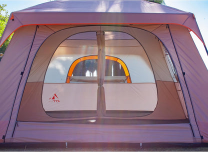 Extra Large Tent 10-12-14 Person(A),Family Cabin Tents,2 Rooms,3 Doors and 3 Windows with Mesh,Straight Wall,Waterproof,Double Layer,Big Tent for Outdoor,Picnic,Camping,Family Gathering