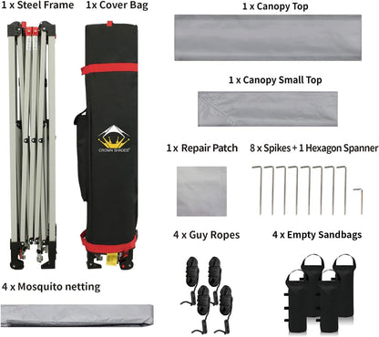 13X13 Pop up Gazebo, Canopy Tent, Gazebos on Clearance - Outdoor Gazebo for Backyard & Patio Furniture - Carpa Pop up Tent with Wheeled Sto-N-Go Cover Bag (Grey)