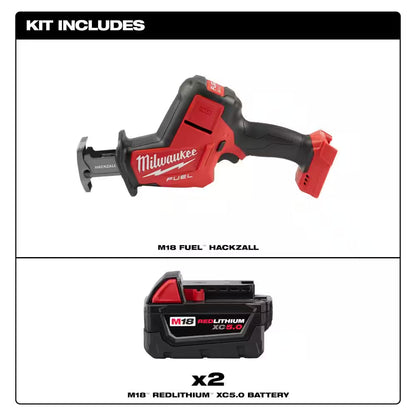 M18 FUEL 18-Volt Lithium-Ion Brushless Cordless HACKZALL Reciprocating Saw with (2) M18 5.0Ah Batteries