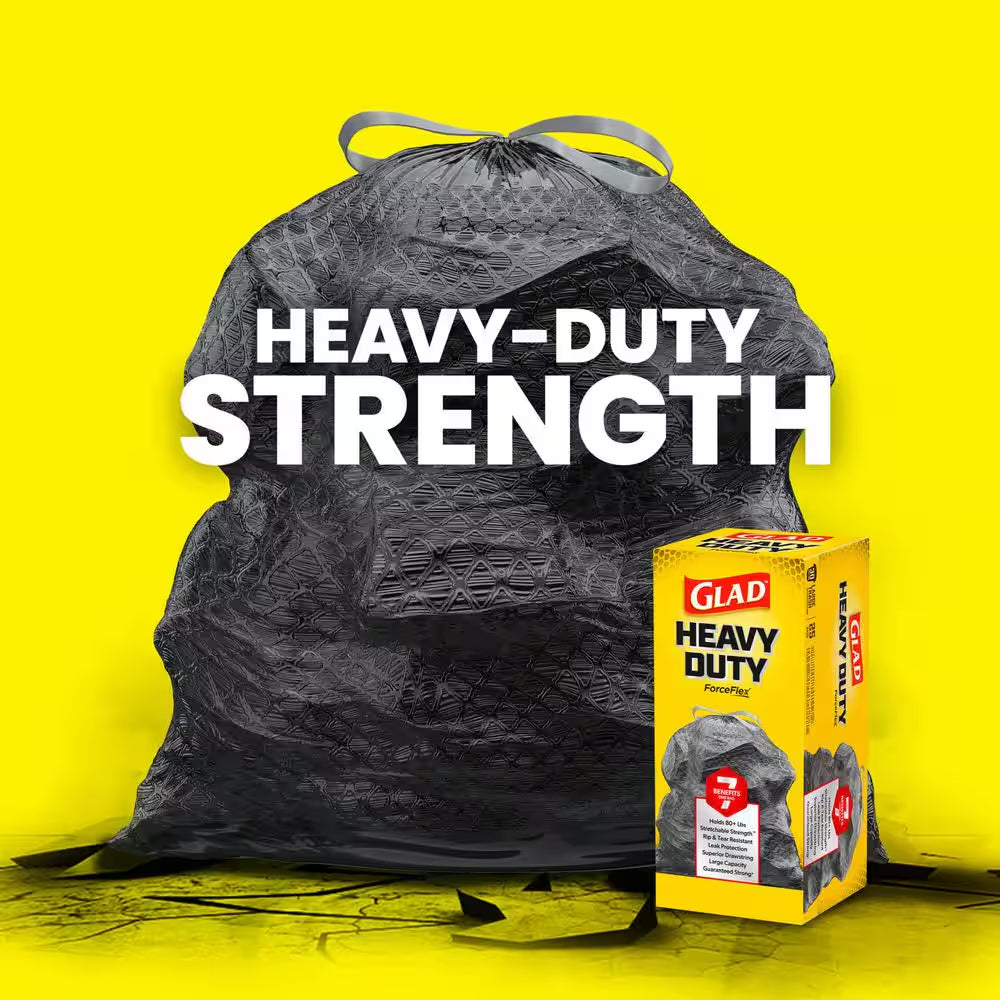 30 Gal. Forceflex Heavy Duty Large Drawstring Outdoor Black Trash Bags (50-Count)