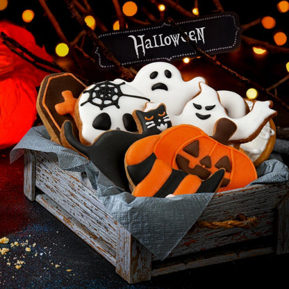 Halloween Cookie Cutters Set,9 Piece Stainless Steel Metal Halloween Cookie Cutters Shapes - Pumpkin, Ghosts, Bat, Black Cat, Witch'S Hat, Skull, Coffin, 1, Silver