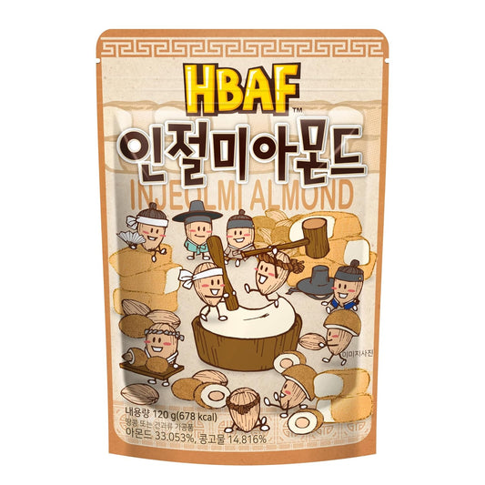 [Official Gilim ] Korean Injeolmi Rice Cake Chocolate Almonds Nut Protein Snack | After-School, Work, Travel Camping Party Sweet Savory Snack | Pre-Workout Snack | Korean Souvenir (Injeolmi, 1X120G)