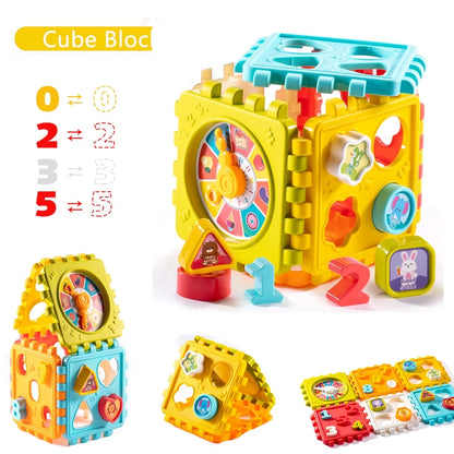 SUTENG 6-In-1 Activity Cube for Toddlers Baby Educational Musical Toy for Kids - Early Development Learning Toys with 6 Different Activities - Gift for Children 1 2 3 Years Old