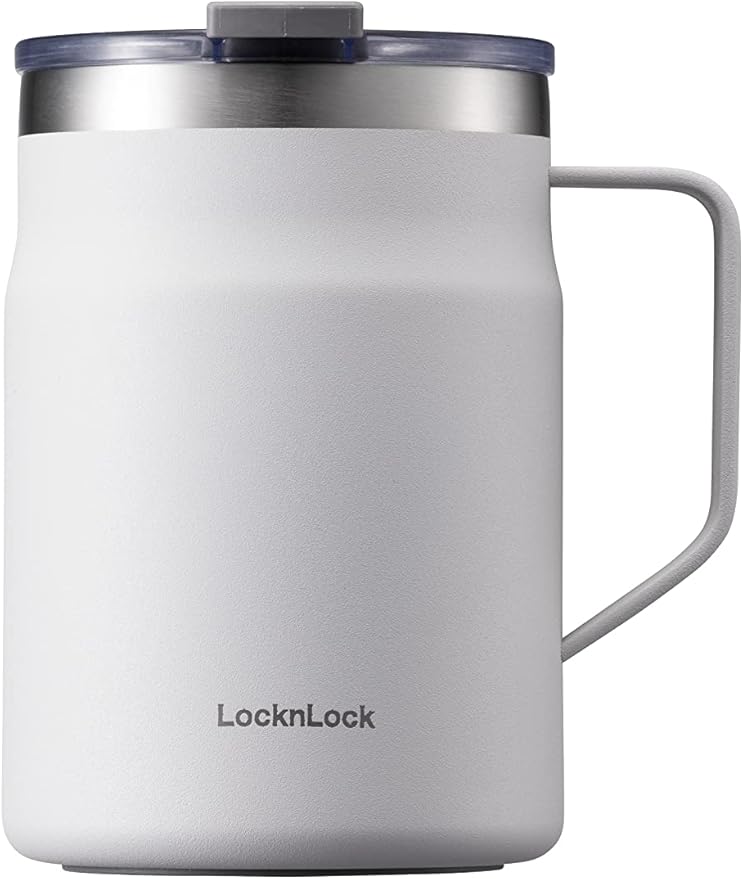 Metro Mug Premium 18/8 Stainless Steel Double Wall Insulated with Handle Perfect for Table with Lid, Black, 16 Oz,20 Oz