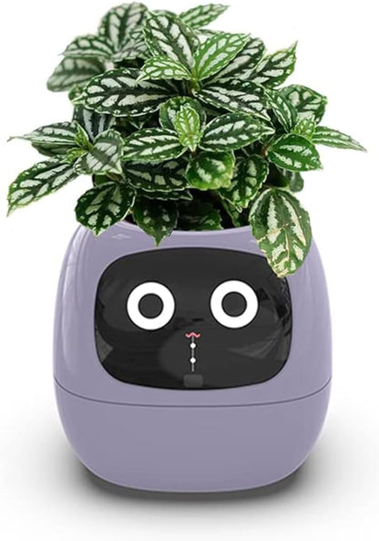 Smart Flowerpots,Smart Pet Planter,Ai Planter,Intelligent Flowerpots,Multiple Expressions,7 Smart Sensors, and Ai Chips Make Raising Plants Easy and Fun for Living Room,Plant-Free(Green)