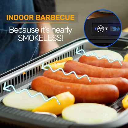 Smokeless Grill Indoor,  Electric Grill, 1500W Portable Korean BBQ Grill with LED Smart Display & Tempered Glass Lid, Non-Stick Removable Plate, Dishwasher Safe, Black