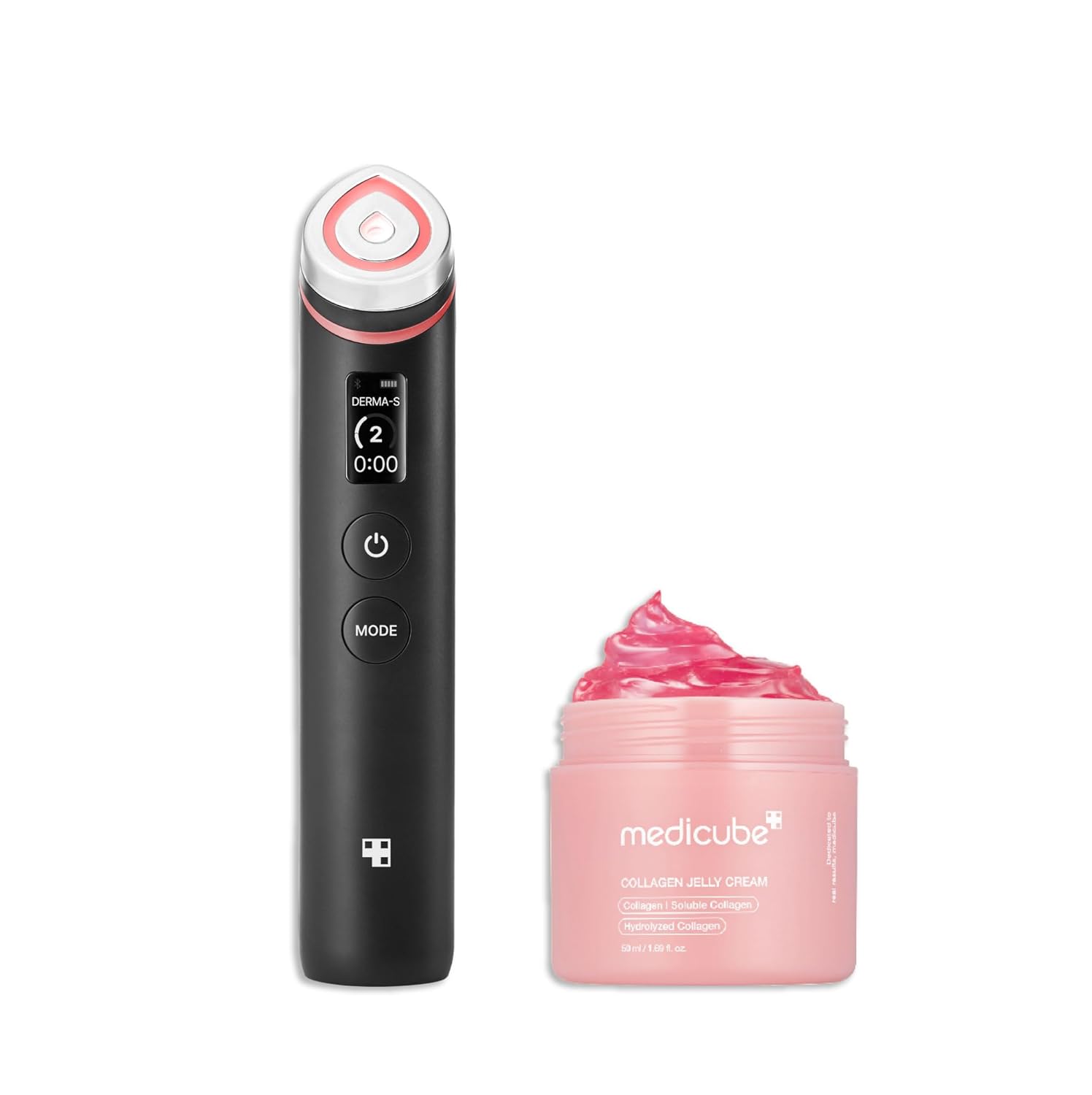 Booster Glow Duo for Poreless Radiance: Age-R Booster Pro (Black) and Collagen Jelly Cream 50Ml | Holiday Stocking Stuffers, Gifts for Women