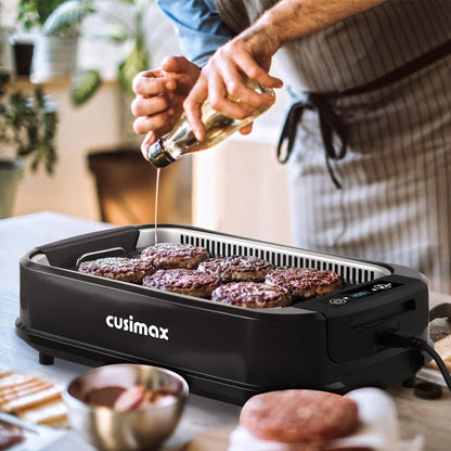 Smokeless Grill Indoor,  Electric Grill, 1500W Portable Korean BBQ Grill with LED Smart Display & Tempered Glass Lid, Non-Stick Removable Plate, Dishwasher Safe, Black