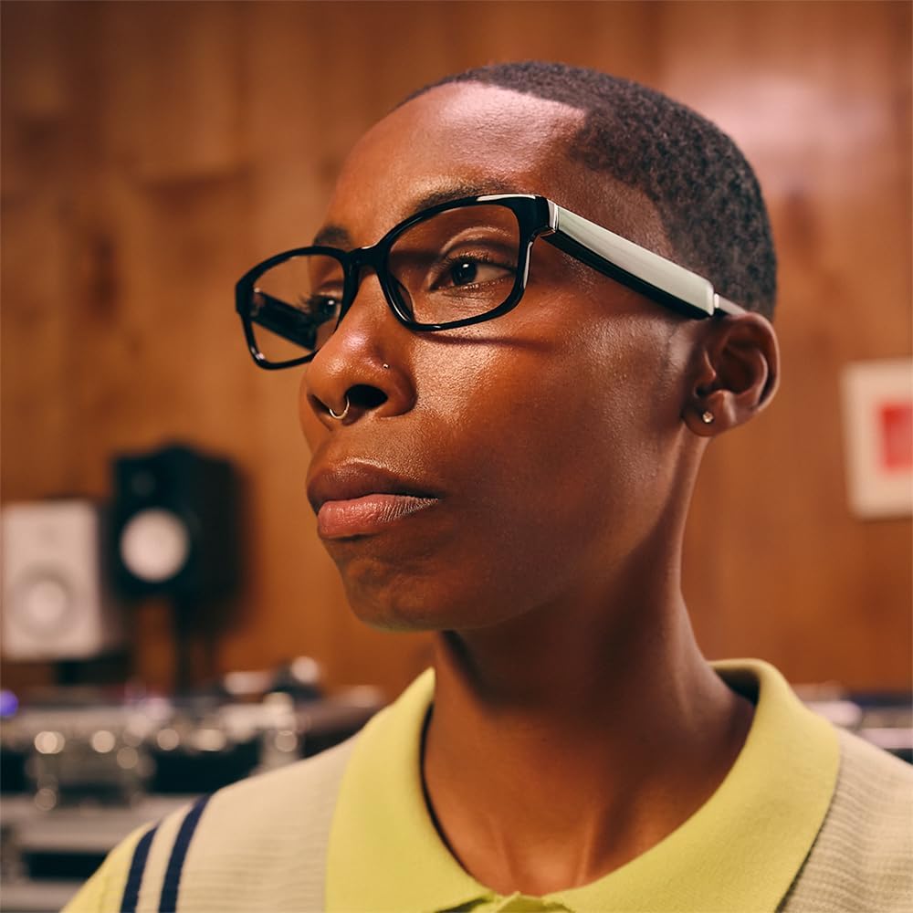 Echo Frames (3Rd Gen) | Smart Glasses with Alexa | Rectangle Frames in Classic Black with Prescription Ready Lenses