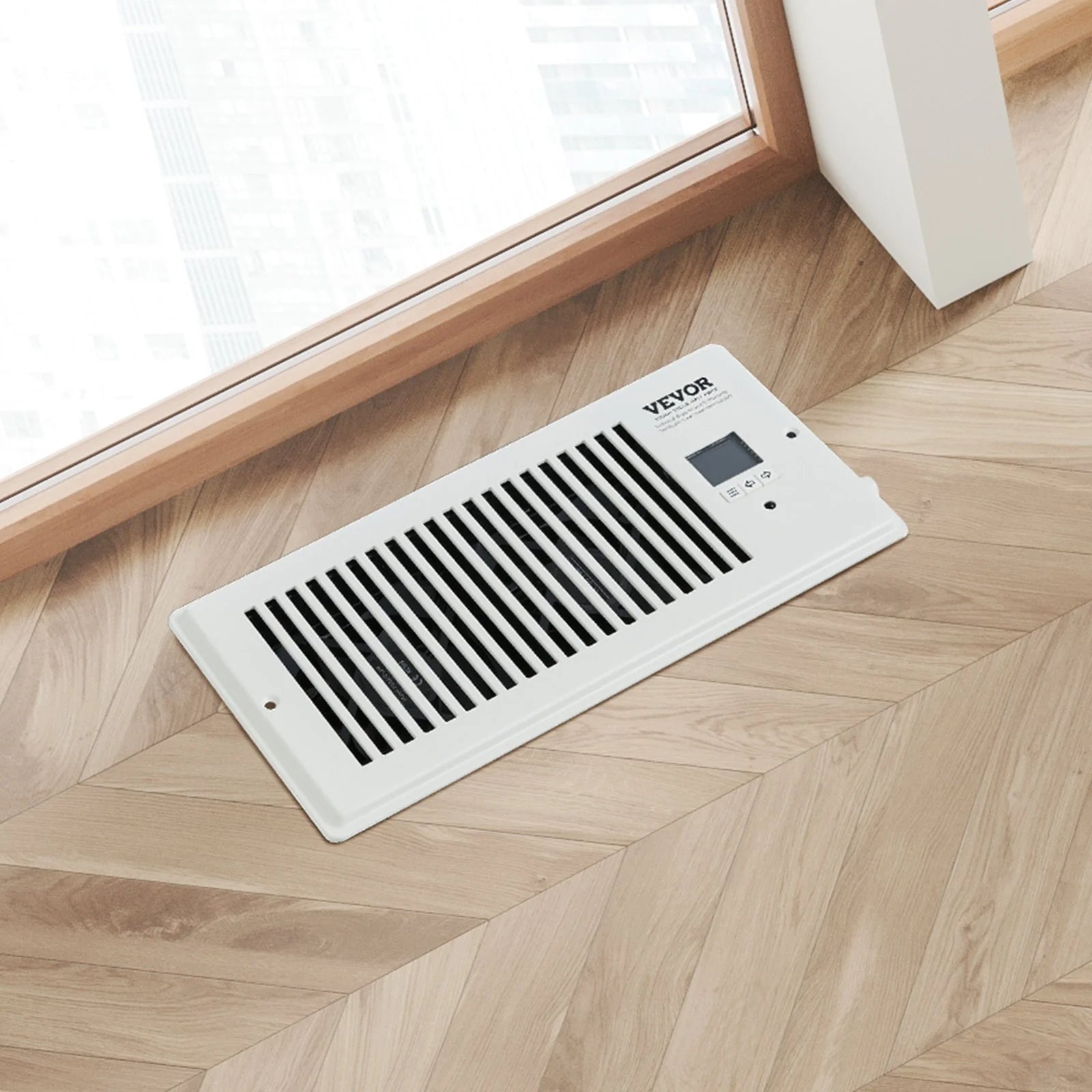 VEVOR Register Booster Fan, Quiet Vent Booster Fan Fits 4¡± X 10¡± Register Holes, with Remote Control and Thermostat Control, Adjustable Speed for Heating Cooling Smart Vent, White