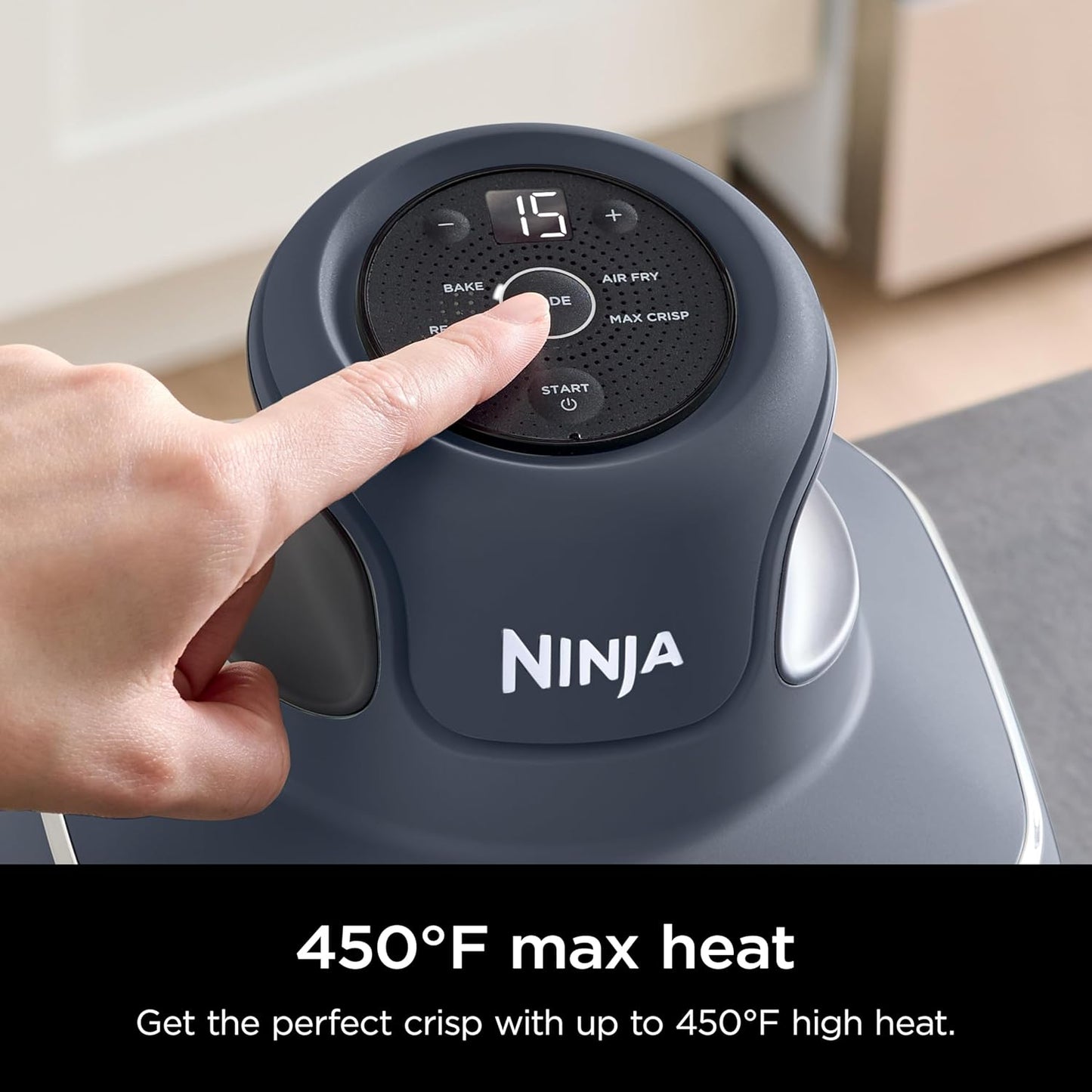Crispi 4-In-1 Portable Glass Air Fryer Cooking System, 1500W, 4QT & 6-Cup Tempware Glass Containers with Storage Lids, Microwave, Freezer & Dishwasher Safe, Cyberspace Gray, FN101GY