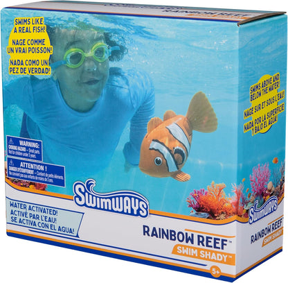 Rainbow Reef Fish Toy, Kids Swimming Accessories & Water Toys, Learn to Swim Pool Toys for Kids Ages 5 & Up, Batteries Included, Swim Shady