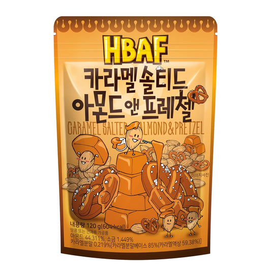 [Official Gilim ] Korean Salted Caramel & Pretzel Almonds Nut Protein Snack | After-School, Lunch, Office, Work, Trip Camping Snack | Pre-Workout Snack | Healthy Snacks | Korean Souvenir (Caramel Pretzel 1X120Gram)
