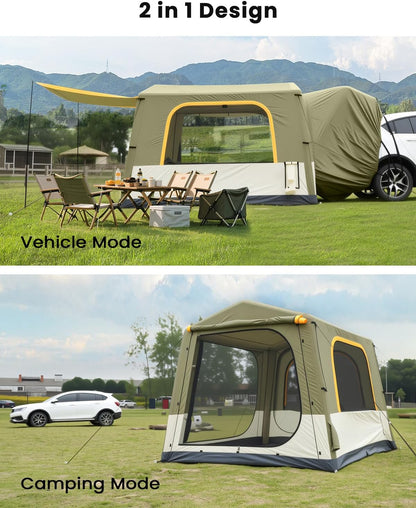 Inflatable Tents for Camping, Blow up Tent with Hand Pump, Easy Setup Inflatable Hot Tent with Stove Jack, Waterproof Oxford Air Glamping Tents for Camping Adult 4-6 Person