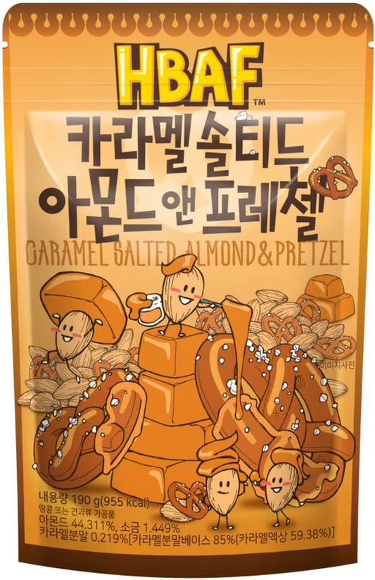 [Official Gilim ] Korean Salted Caramel & Pretzel Almonds Nut Protein Snack | After-School, Lunch, Office, Work, Trip Camping Snack | Pre-Workout Snack | Healthy Snacks| Korean Souvenir (Caramel Pretzel 1X190Gram)