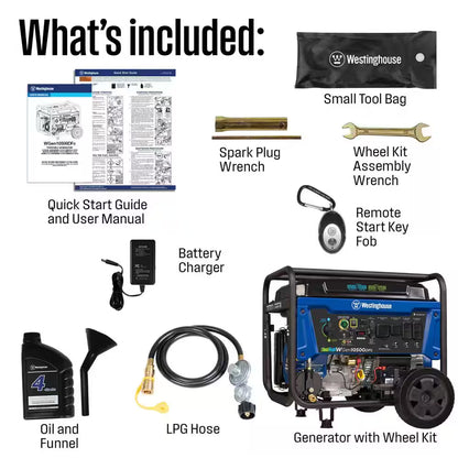 13,500-Watt/10,500-Watt Remote Start Dual Fuel Gas and Propane Portable Generator with 50A Outlet, CO Sensor