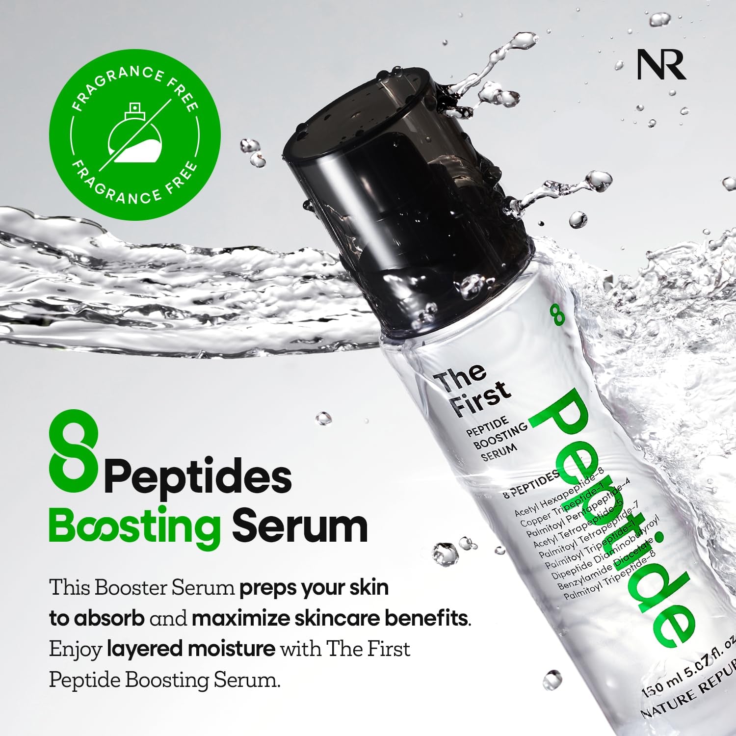 the First Peptide Boosting Serum, 8 Peptides, Niacinamide & Triple Hyaluronic Acid Complex,17 Amino Acids,For All Skin Types, Korean Skin Care150Ml/5.07 Fl Oz