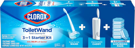Original Cleaning System, Toiletwand, Storage Caddy, 6 Refill Heads, (Package May Vary)