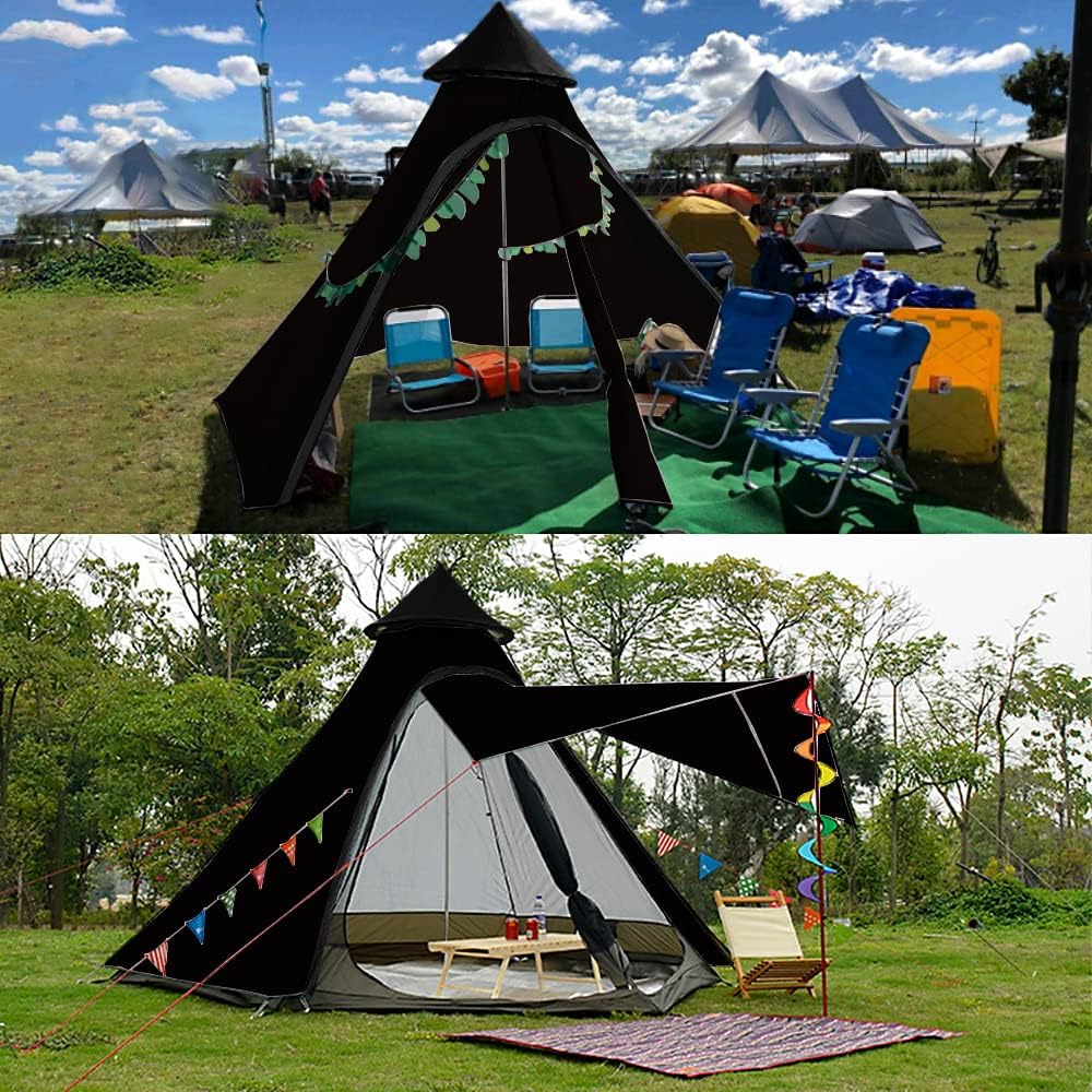 12'X10'X8'Dome Camping Tent 5-6 Person 4 Season Double Layers Waterproof Anti-Uv Windproof Tents Family Outdoor Camping Tent