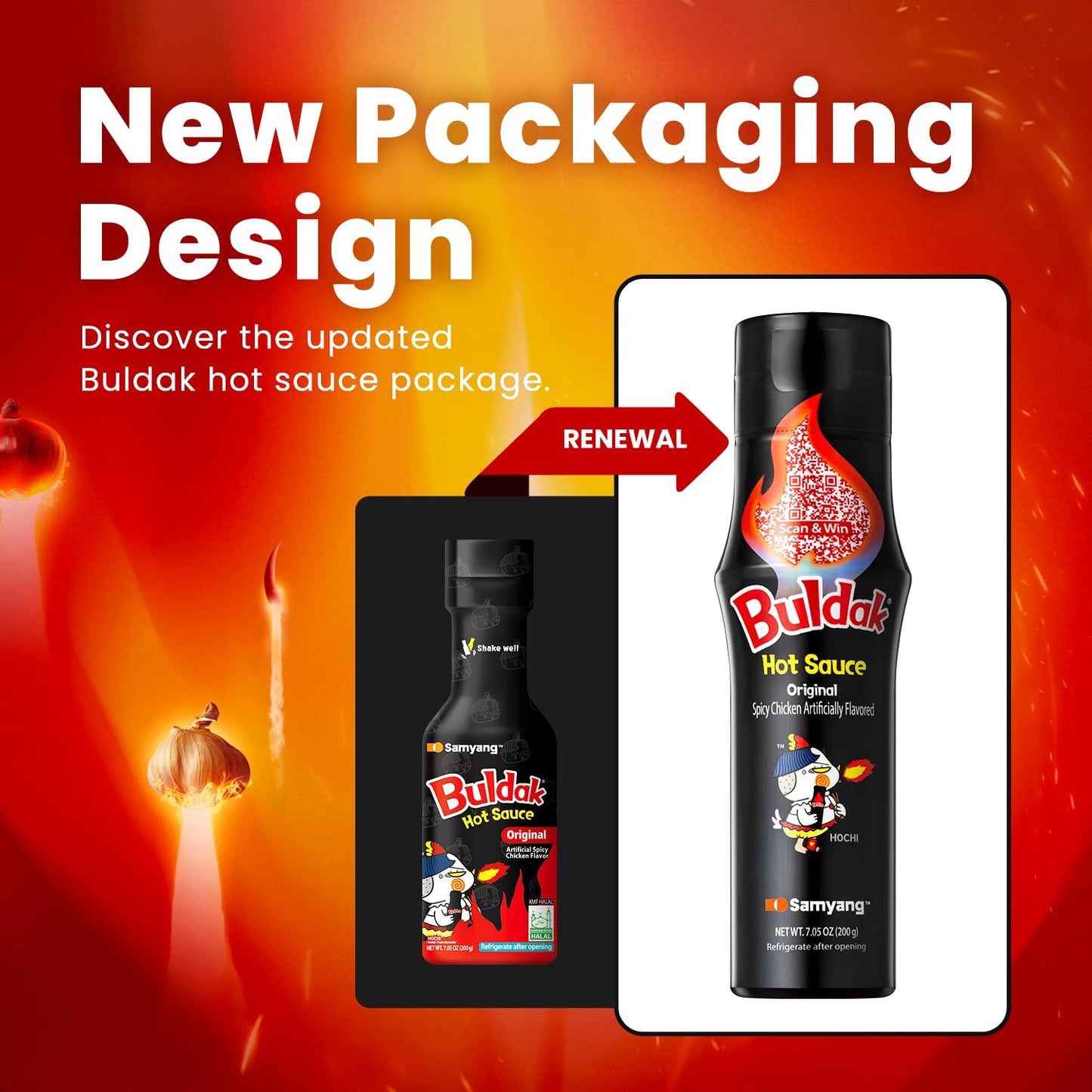 Buldak Hot Sauce - Original, Korean Spicy Hot Chicken Flavor Sauce [5.57 Fl Oz (200G) X 2 Pack]