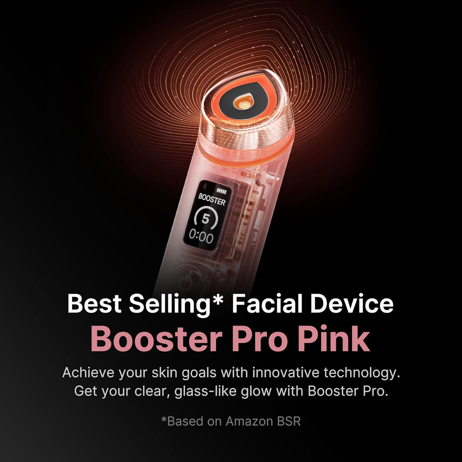 Age-R Booster Pro Pink | 6-In-1 Real Glass Glow Beauty Massager | Looking Glass Skin | Korean Skin Care