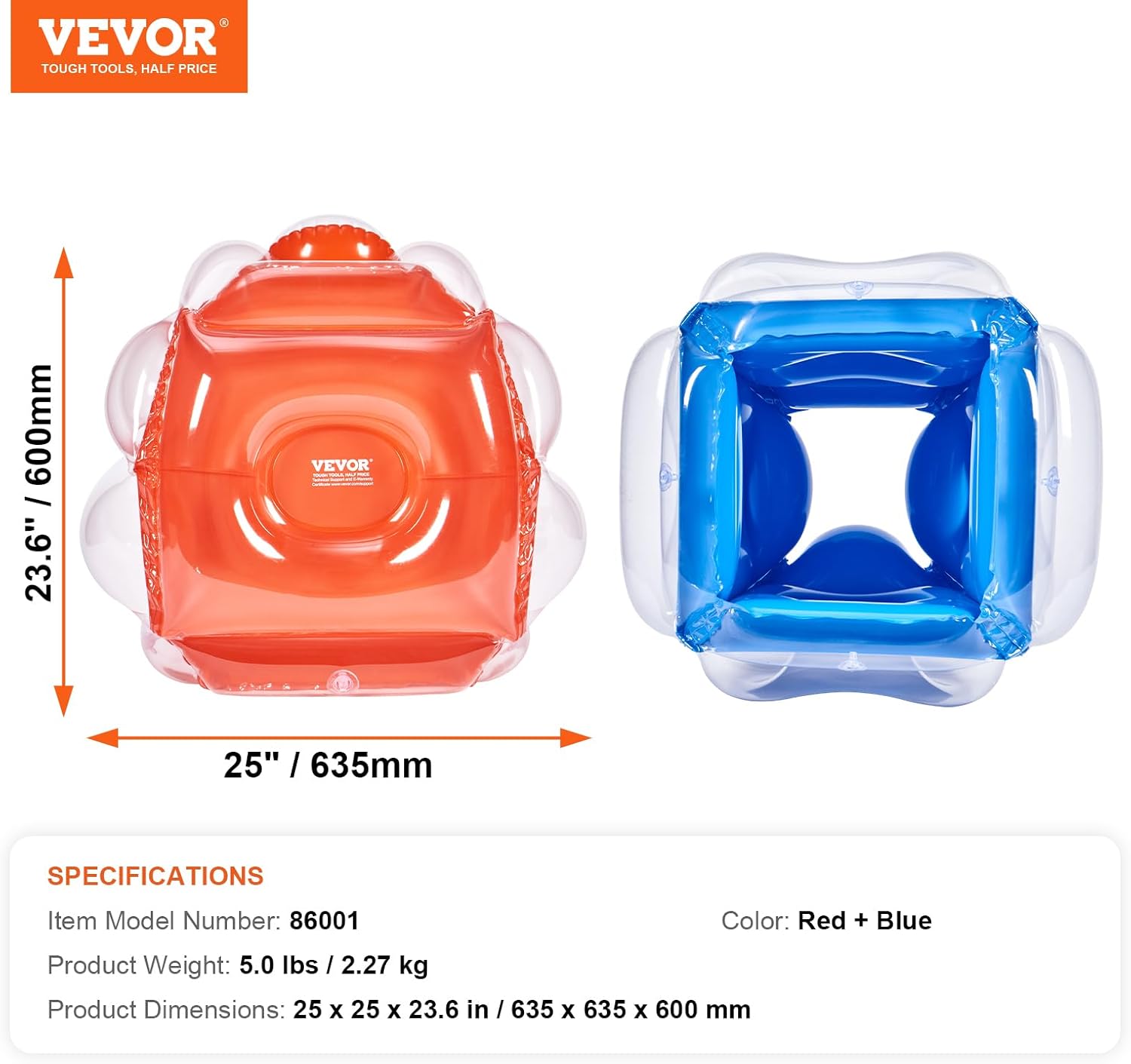 Inflatable Bumper Balls 2-Pack, 2FT/0.6M Body Sumo Zorb Balls for Kids, Durable PVC Human Hamster Bubble Balls for Child Outdoor Team Gaming Play, Bumper Bopper Toys for Playground, Yard, Park