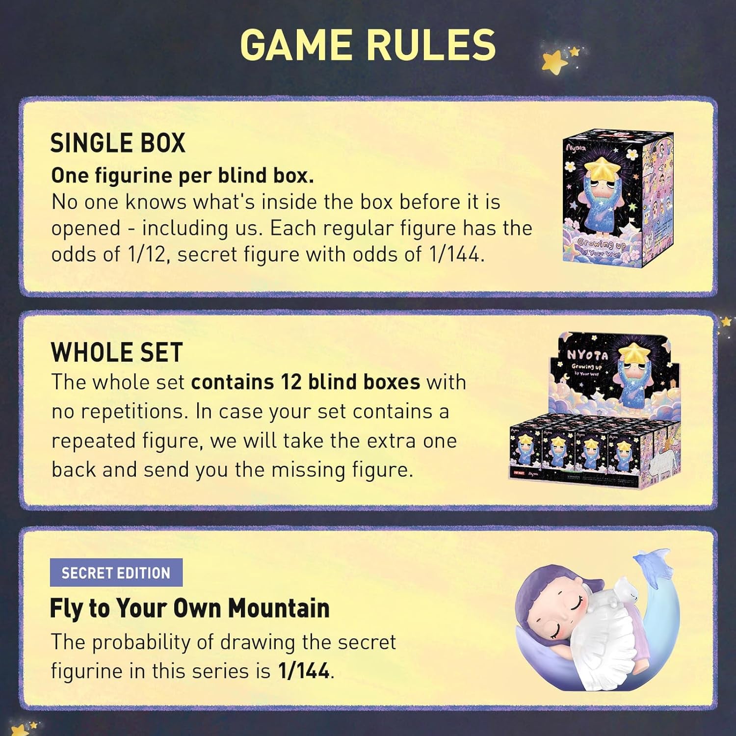 Nyota Growing up by Your Way Series Figures, 12Pcs Blind Box Figures, Random Design Action Figures Collectible Toys Home Decorations, Holiday Birthday Gifts, Whole Set