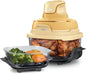 | Air Fryer | Crispi 4-In-1 Portable Cooking System | 4QT & 6 Cup Glass Containers, Crisper Plates & Storage Lids Included | Microwave, Freezer & Dishwasher Safe | Cherry Crush | FN101DR
