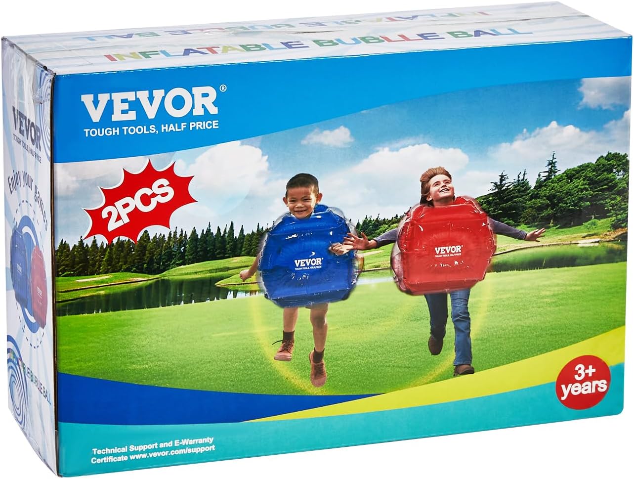 Inflatable Bumper Balls 2-Pack, 2FT/0.6M Body Sumo Zorb Balls for Kids, Durable PVC Human Hamster Bubble Balls for Child Outdoor Team Gaming Play, Bumper Bopper Toys for Playground, Yard, Park