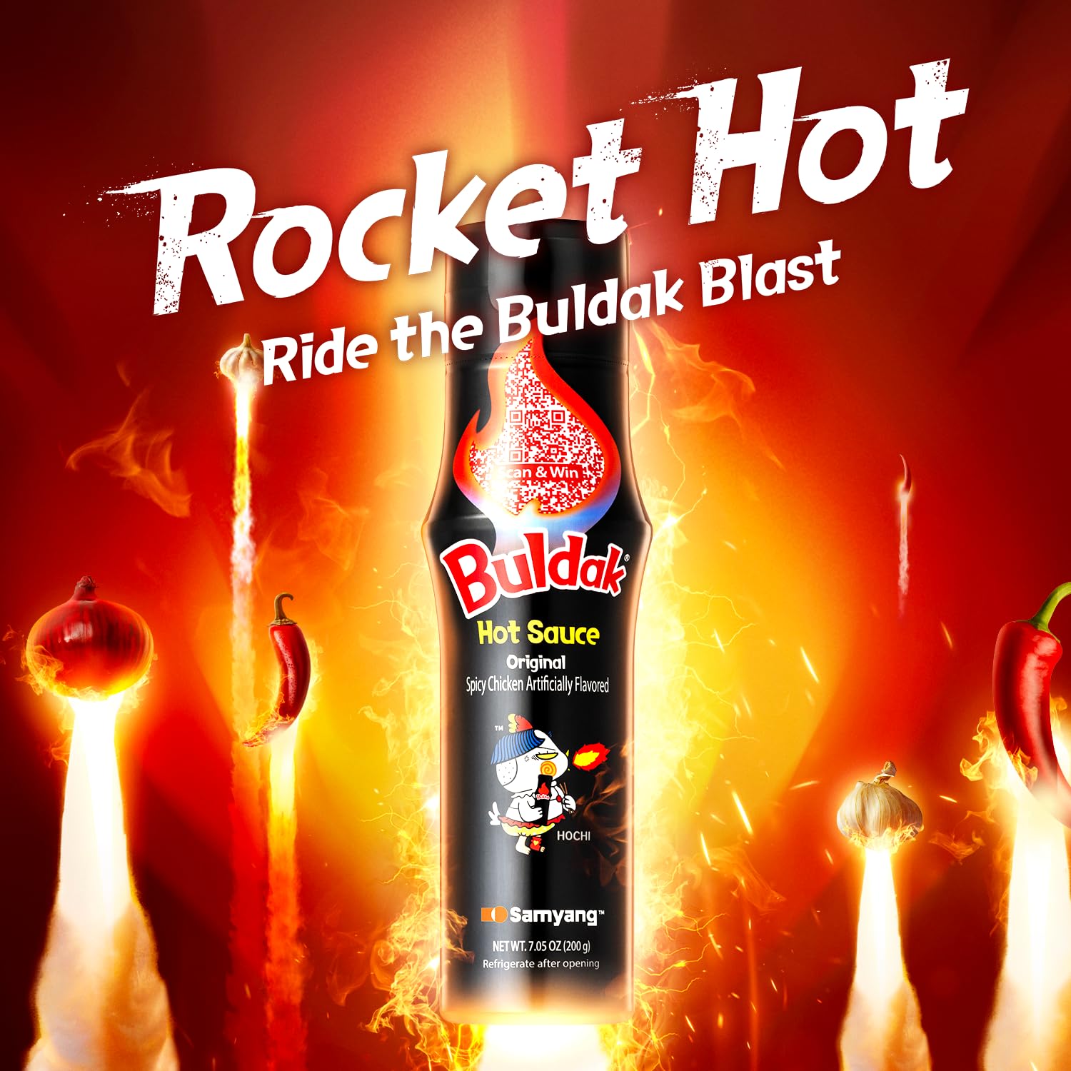 Buldak Hot Sauce - Original, Korean Spicy Hot Chicken Flavor Sauce [5.57 Fl Oz (200G) X 2 Pack]