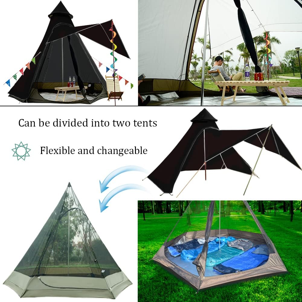 12'X10'X8'Dome Camping Tent 5-6 Person 4 Season Double Layers Waterproof Anti-Uv Windproof Tents Family Outdoor Camping Tent