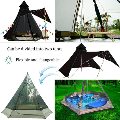 12'X10'X8'Dome Camping Tent 5-6 Person 4 Season Double Layers Waterproof Anti-Uv Windproof Tents Family Outdoor Camping Tent