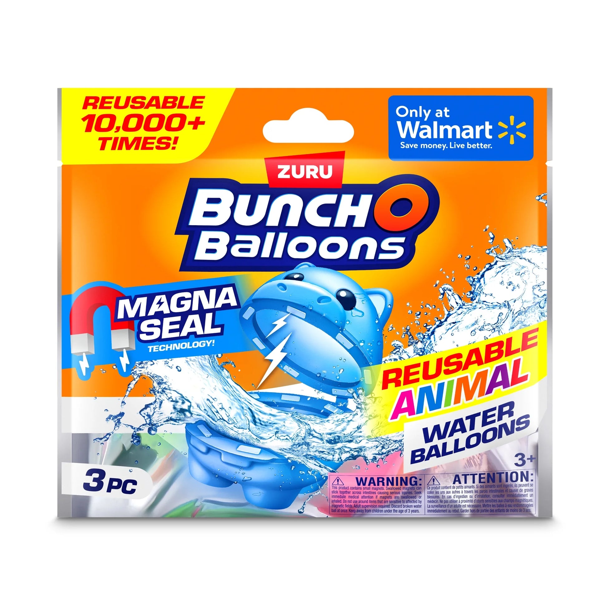 Reusable Animal Water Balloons 3 Pack Mixed Unisex