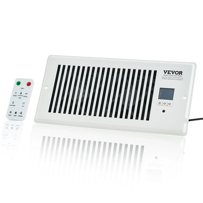 VEVOR Register Booster Fan, Quiet Vent Booster Fan Fits 4¡± X 10¡± Register Holes, with Remote Control and Thermostat Control, Adjustable Speed for Heating Cooling Smart Vent, White