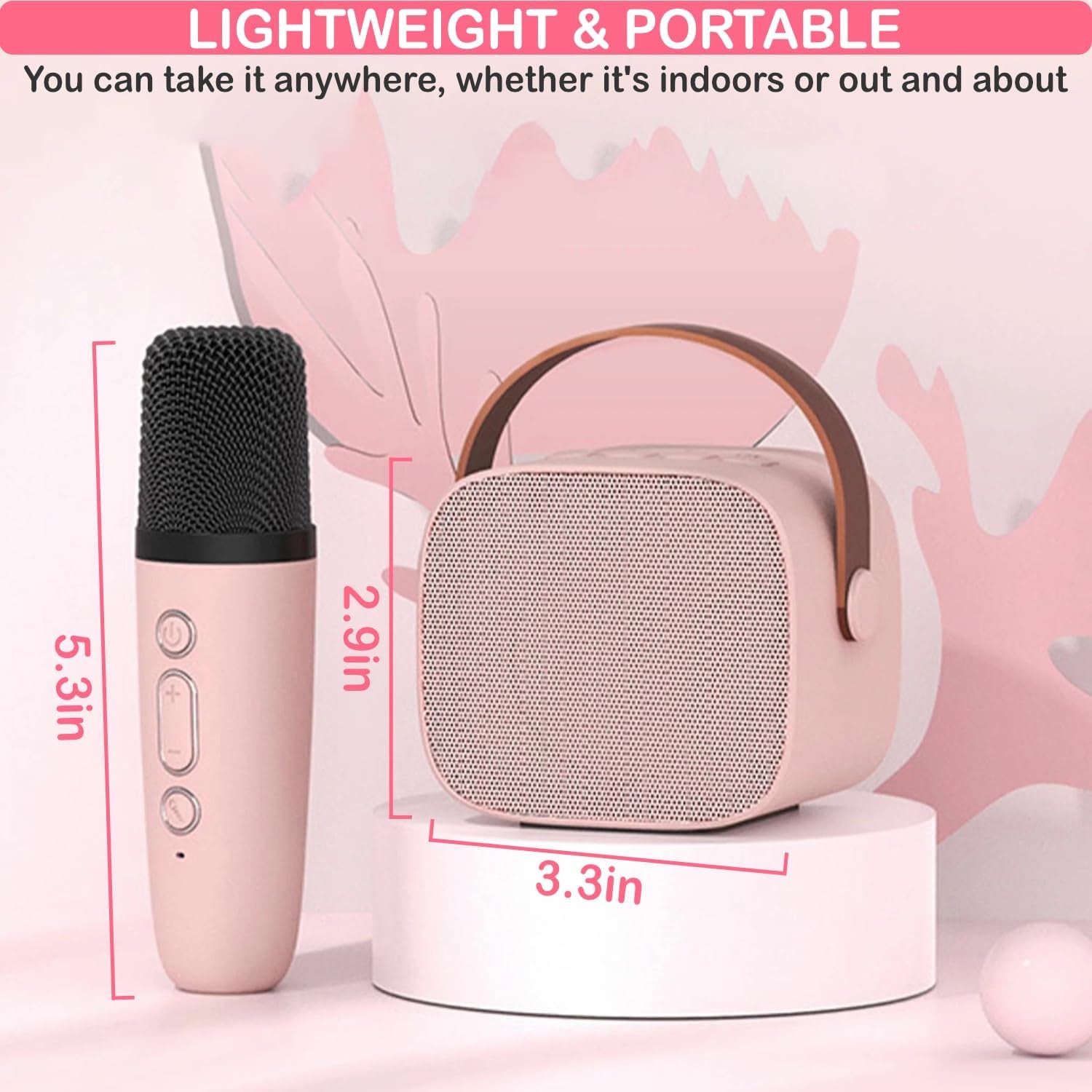 Mini Karaoke Machine for Kids & Adult, 4-12 Years Old Girls Christmas Birthday Gift for Girls & Boys, Karaoke Toys Gifts for Girls Ages 4, 5, 6, 7, 8, 9, 10, 12 +Year Old Birthday Party