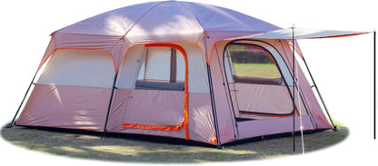 Extra Large Tent 10-12-14 Person(A),Family Cabin Tents,2 Rooms,3 Doors and 3 Windows with Mesh,Straight Wall,Waterproof,Double Layer,Big Tent for Outdoor,Picnic,Camping,Family Gathering