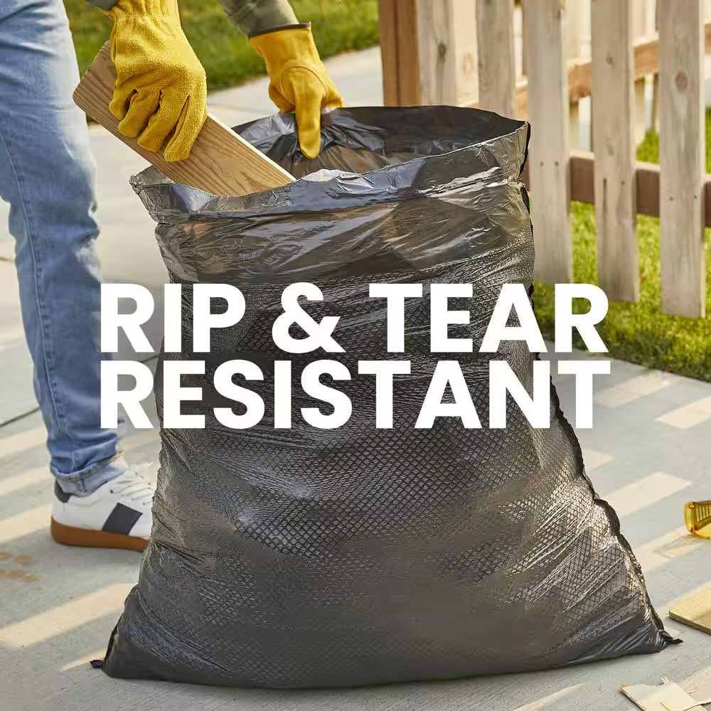 30 Gal. Forceflex Heavy Duty Large Drawstring Outdoor Black Trash Bags (50-Count)