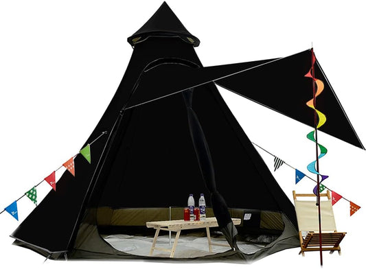 12'X10'X8'Dome Camping Tent 5-6 Person 4 Season Double Layers Waterproof Anti-Uv Windproof Tents Family Outdoor Camping Tent
