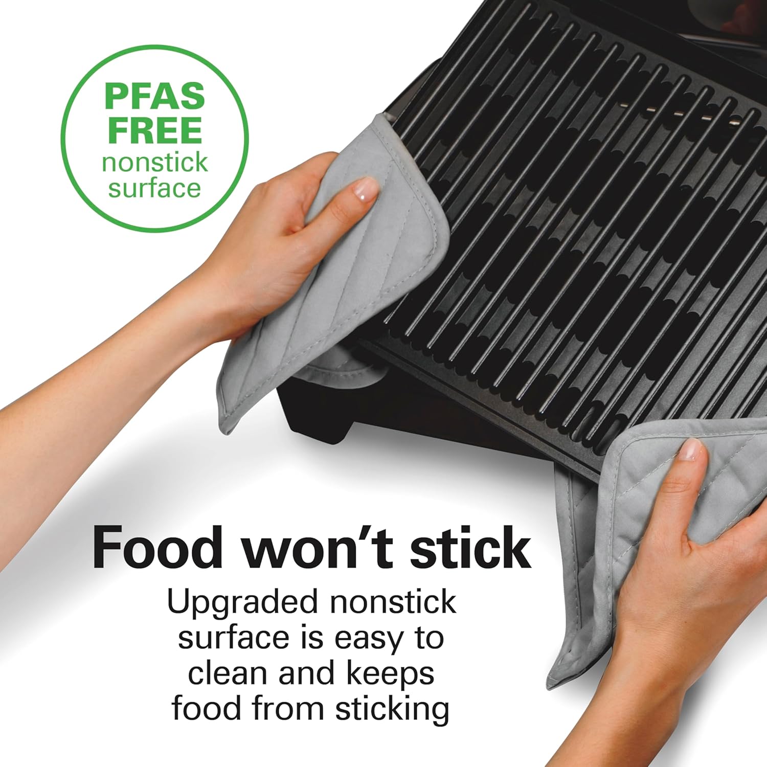 Electric Indoor Searing Grill with Viewing Window & Adjustable Temperature Control to 450F, 118 Sq. In. Surface Serves 6, Pfas-Free Removable Nonstick Grate, Stainless Steel
